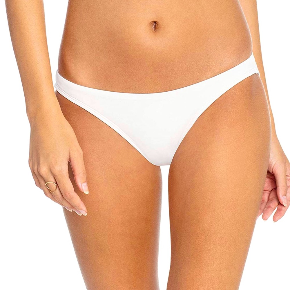 NWT Robin Piccone Ava Clean Finish White Bikini Bottoms